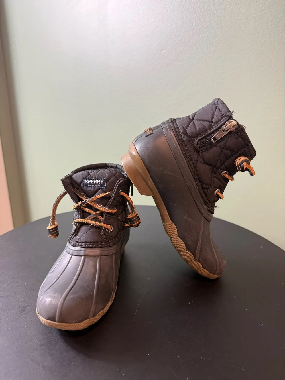 Sperry Kids Black Quilted Duck Boot